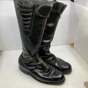 Vtg 1980 biker motorcycle riding zip equestrian uniform bluff mens boots sz 10.5